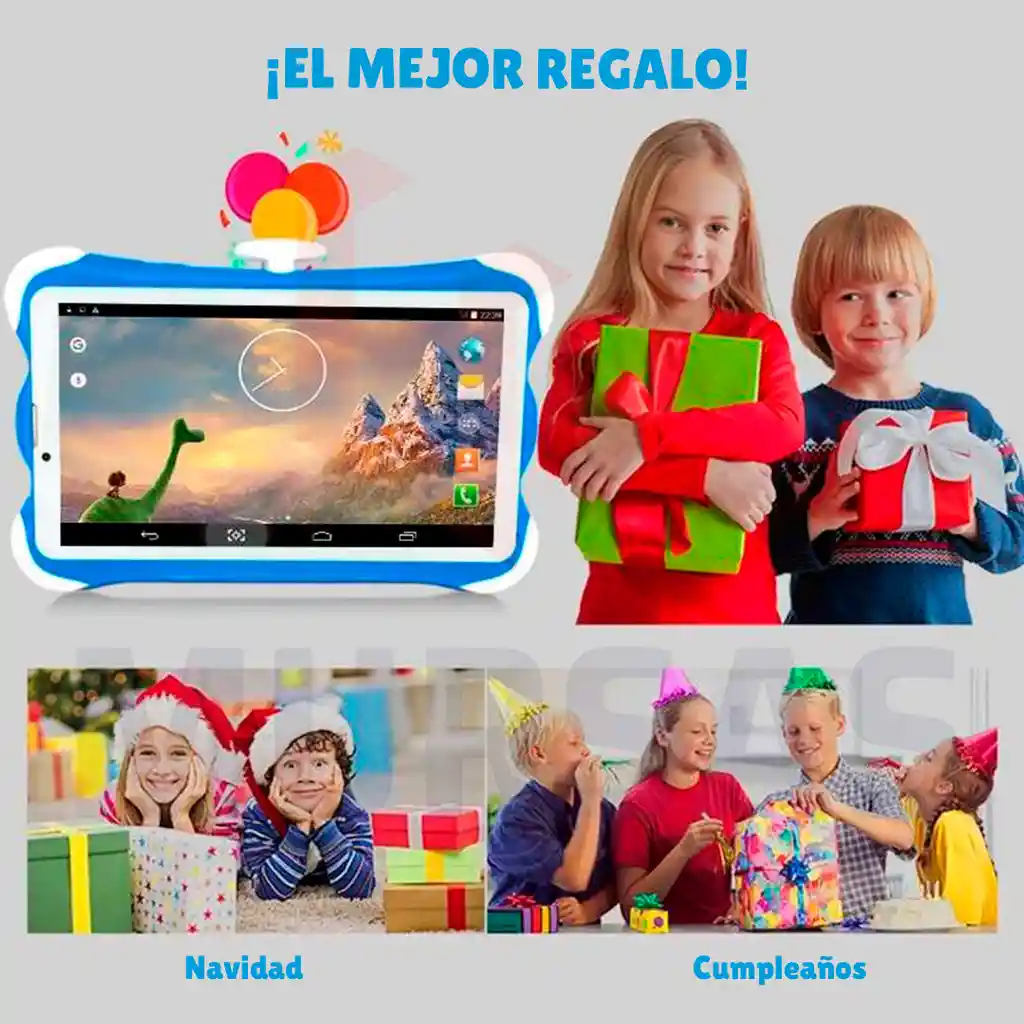 Tablet Resistente Niños Wifi Bluetooth + Estuche Antichoque