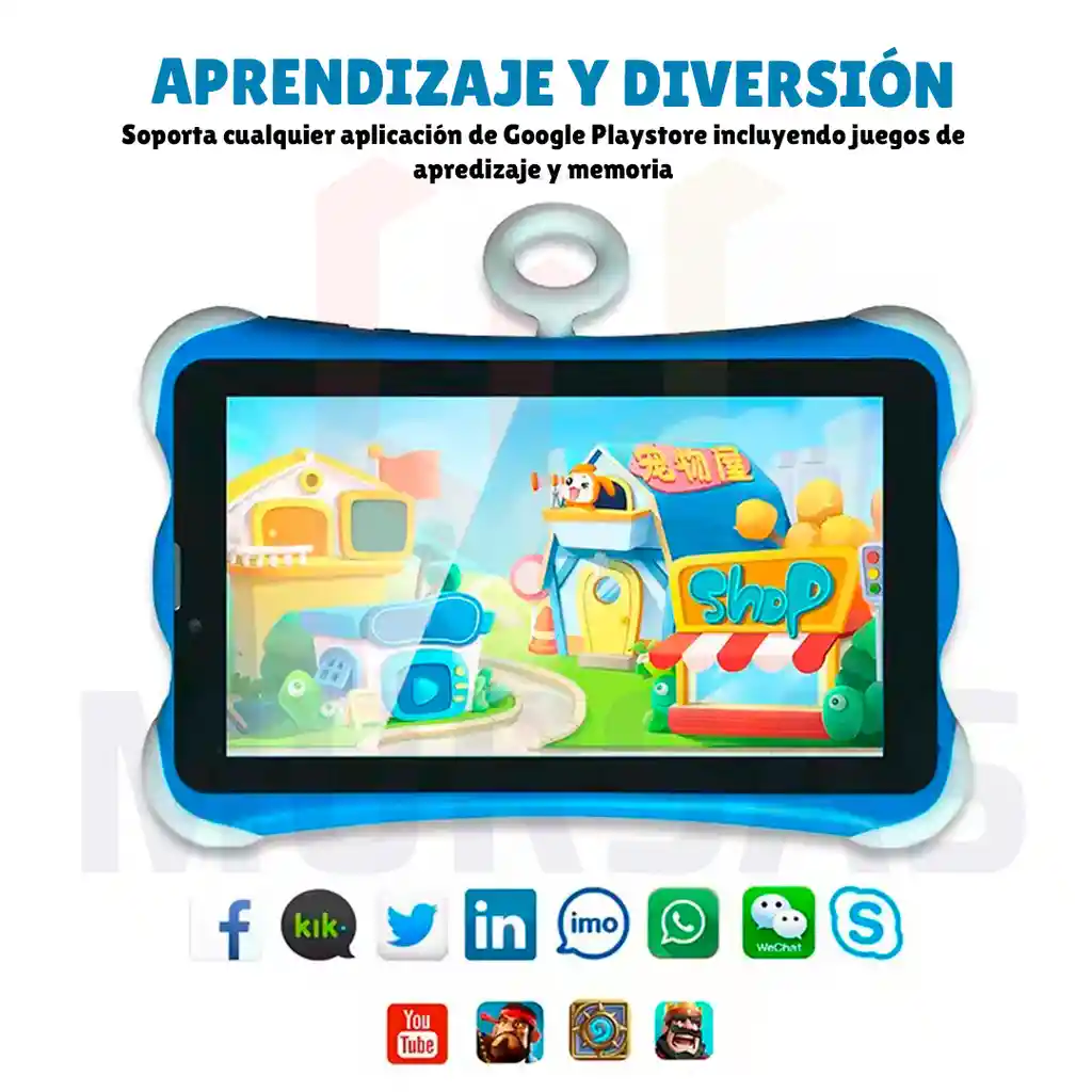 Tablet Resistente Niños Wifi Bluetooth + Estuche Antichoque