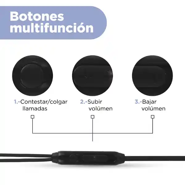 Audífonos Magnéticos de Cable Metal Mod Pa506 Negro Miniso