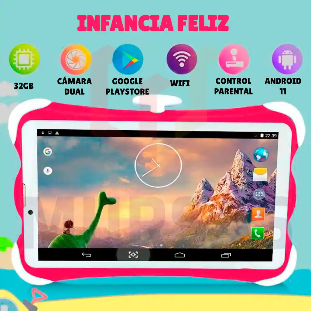 Tablet Para Niños Android Educativa Y Juegos Incluye Funda