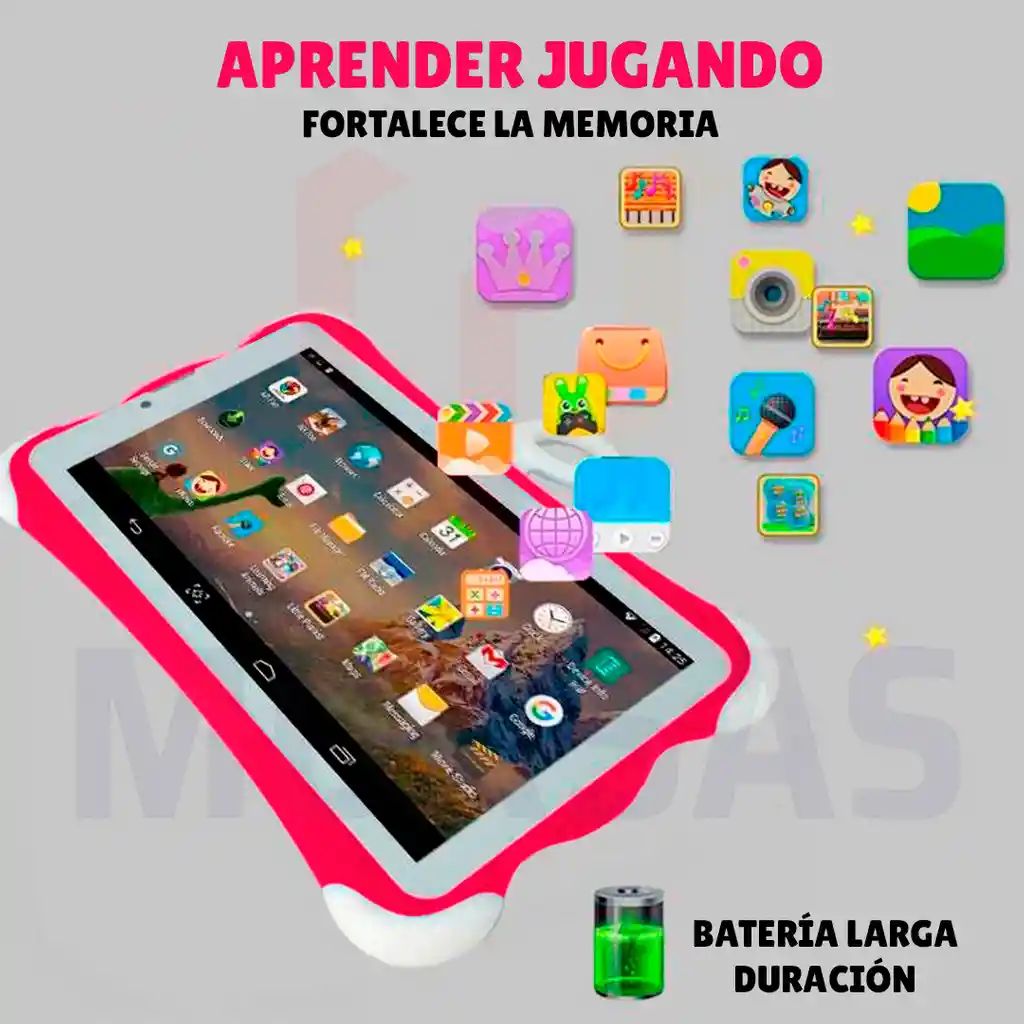 Tablet Para Niños Android Educativa Y Juegos Incluye Funda