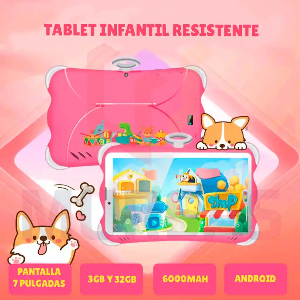 Tablet Niños Resistente Wifi Bluetooth + Estuche