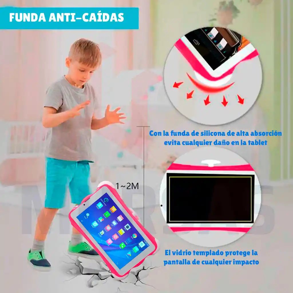 Tablet Niños Resistente Wifi Bluetooth + Estuche