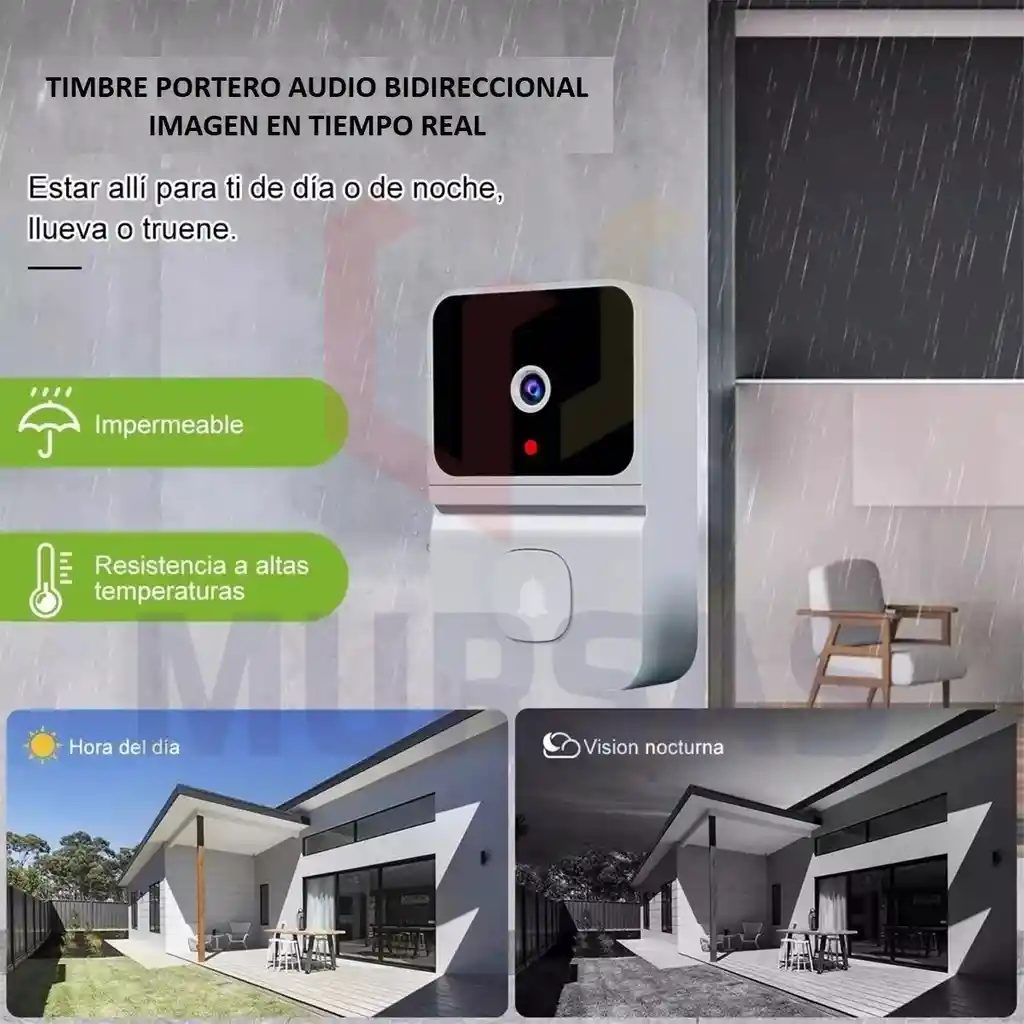 Timbre Cámara Video Inteligente Wifi Inalámbrica Audio