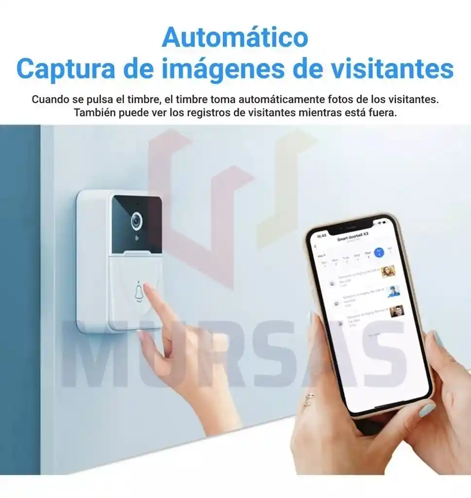 Camara Wifi Timbre Inteligente Inalámbrico Monitoreo En Vivo