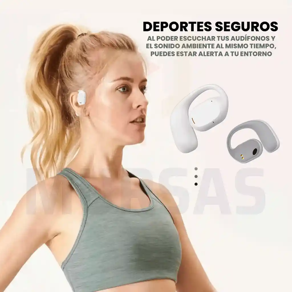 Auriculares Oseos Impermeables Con Microfono + Banco Carga