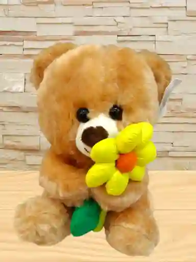 Peluche Oso Con Flor De Color Amarilla