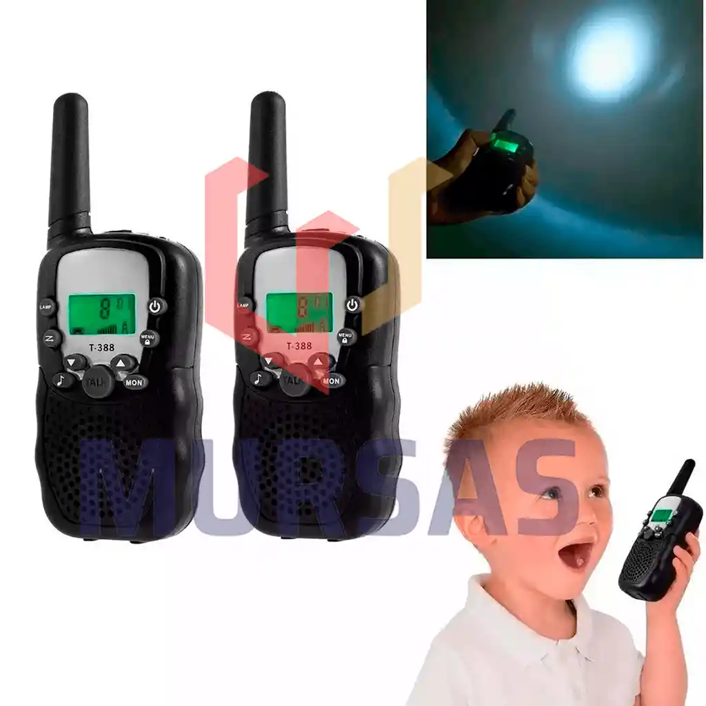 2 Piezas Walkie Talkie Niños 22 Canales Voz De 3 Kilometros