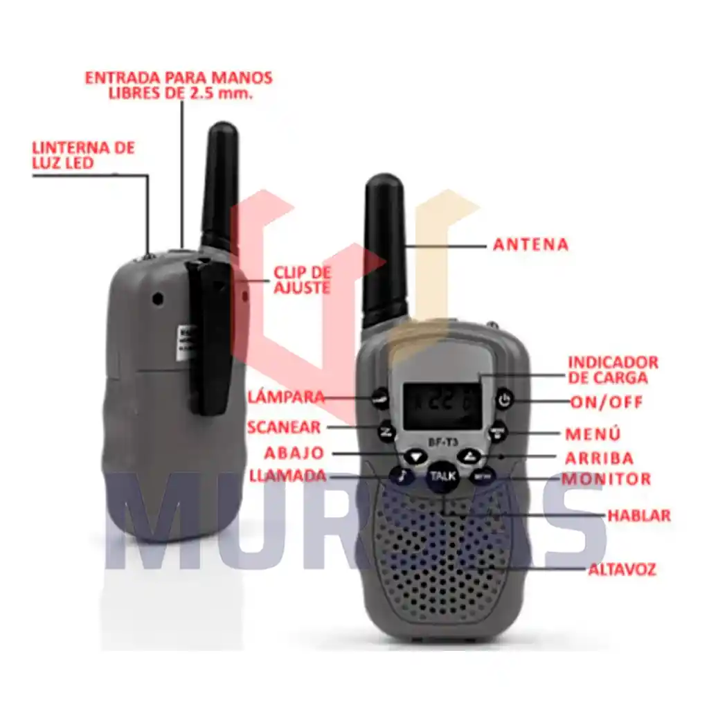 2 Piezas Walkie Talkie Niños 22 Canales Voz De 3 Kilometros