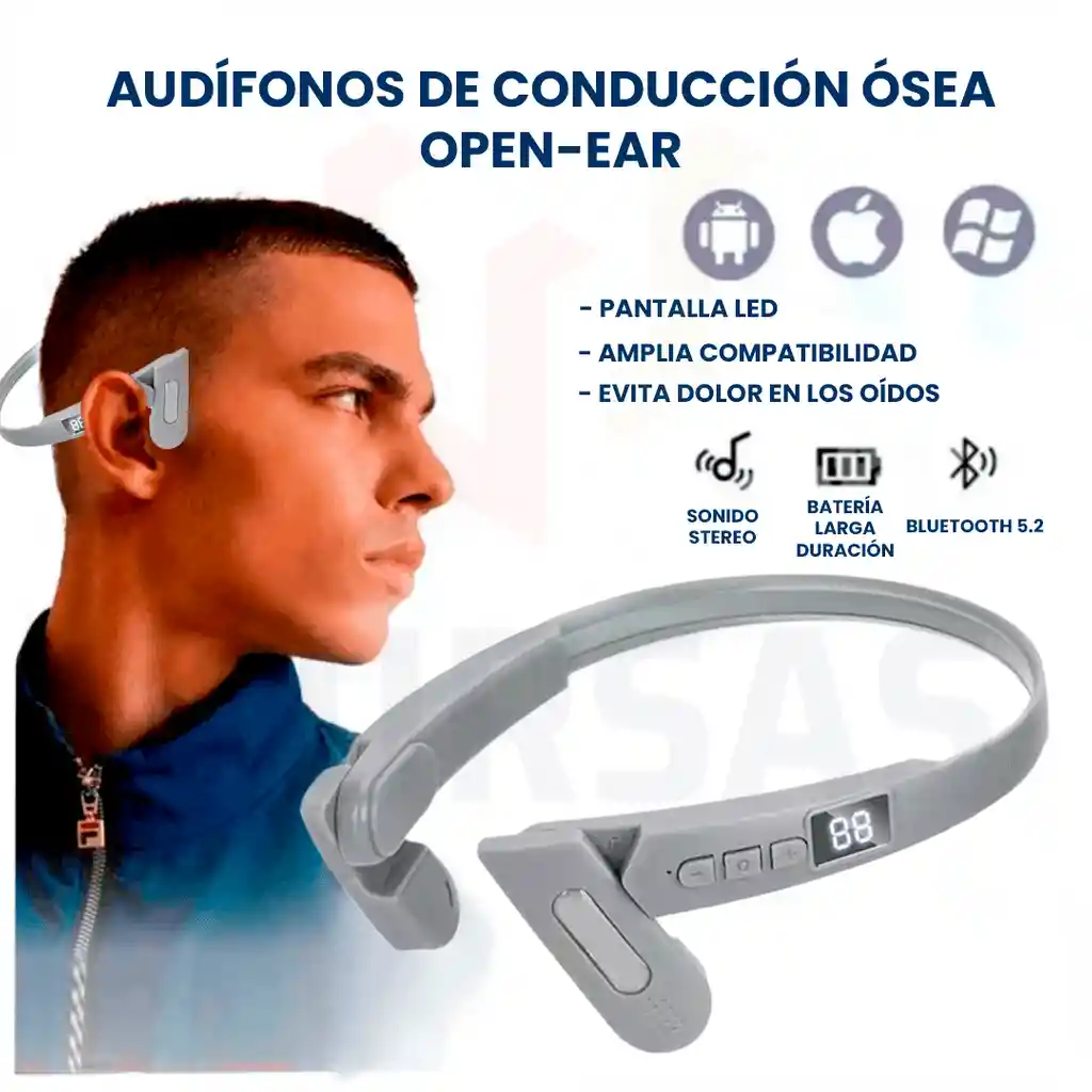 Audífonos Conducción Ósea Bluetooth Unisex Deportivos