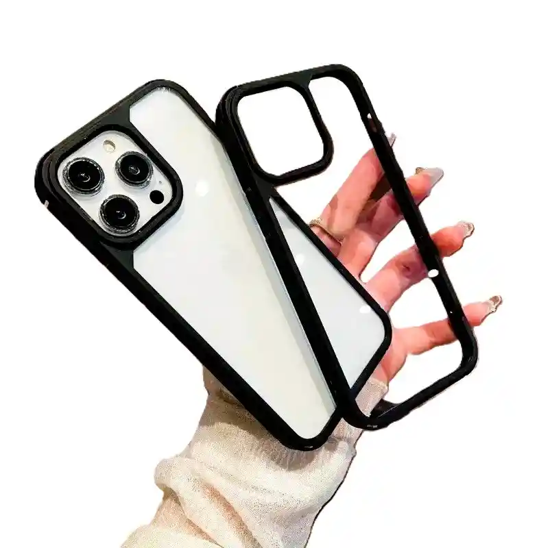 Funda Forro Estuche Case Protector Para Iphone 14 Pro Max Borde Negro