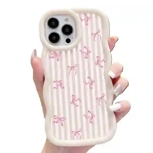 Funda Forro Estuche Case Protector Para Iphone 11 Blanco Lazos