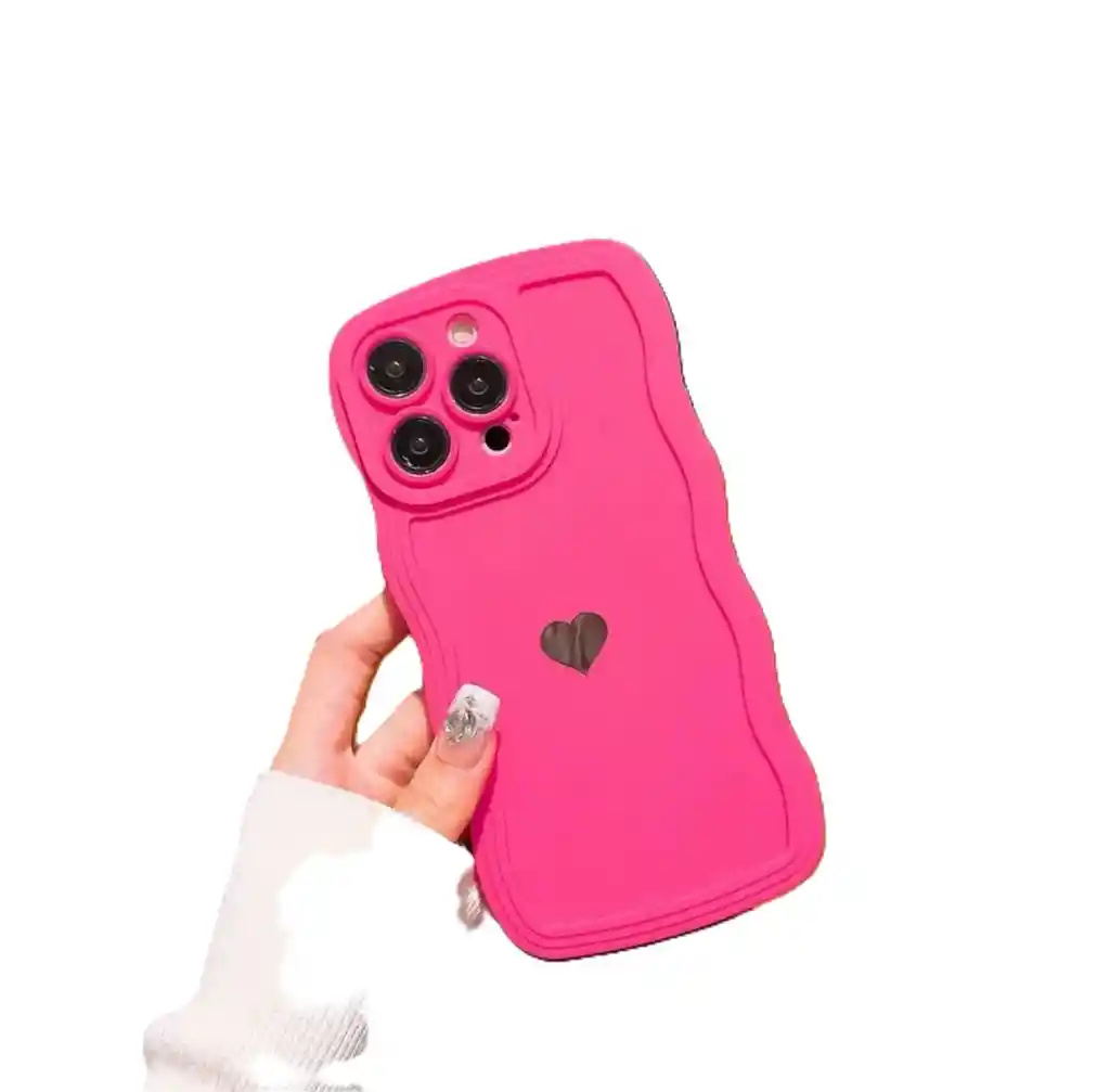Funda Forro Estuche Case Protector Para Iphone 11 Fucsia Corazon