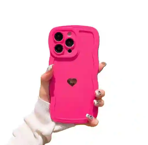 Funda Forro Estuche Case Protector Para Iphone 11 Fucsia Corazon