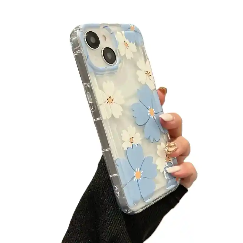 Funda Forro Estuche Case Protector Para Iphone 11 Flores Azules