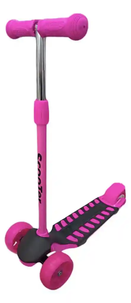 Patineta Scooter Kick And Ride De Llantas Anchas Y Luces Rosa