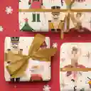 Papel Regalo X 5u Diseños Kraft Navideño Blanco Estampado Navidad