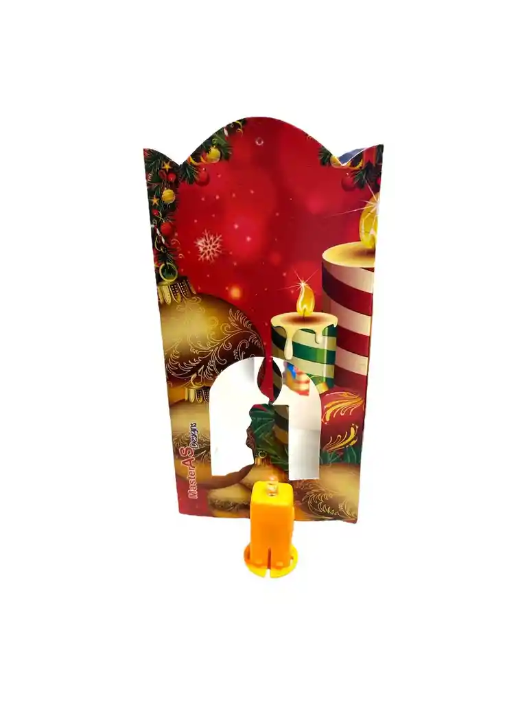 Farol De Navidad Con Vela De Luz Plástica