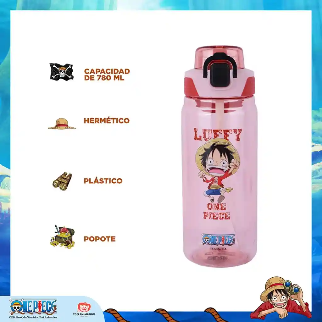 Botella De 780 Ml Con Asa Serie One Piece Luffy