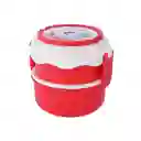 Contenedor De Alimentos Snoopy Doble Nivel Plástico Rojo 1100 Ml