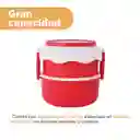 Contenedor De Alimentos Snoopy Doble Nivel Plástico Rojo 1100 Ml