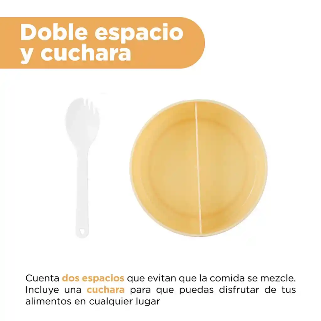 Contenedor De Alimentos Snoopy Doble Nivel Plástico Amarillo 1100 Ml