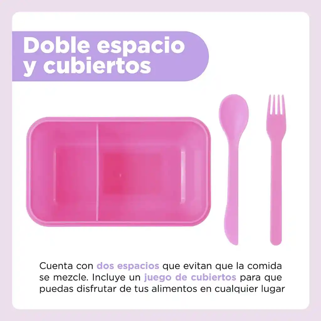 Recipiente Para Comida 1100 Ml Rosa Colección Bt21