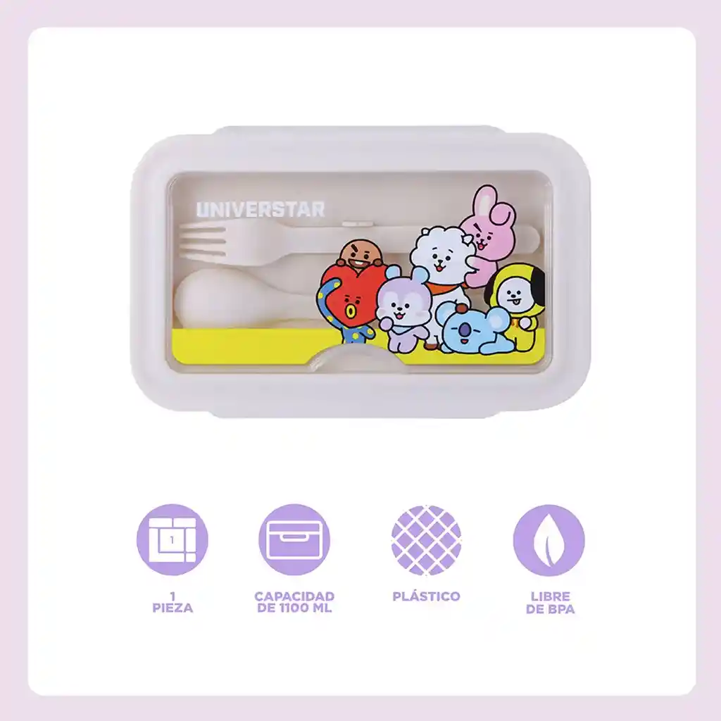 Recipiente Para Comida 1100 Ml Beige Colección Bt21