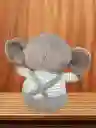 Peluche De Elefante Con Overol Gris