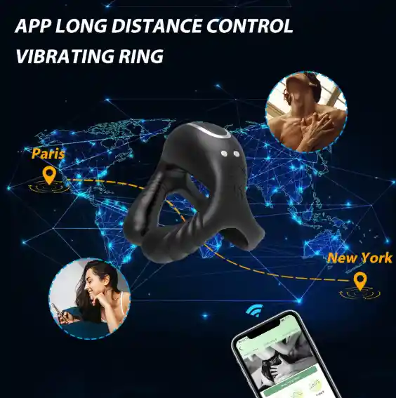 Anillo Vibrador App Bluetooth A Distancia Manejo Remoto Cock Ring Vibrador Parejas.