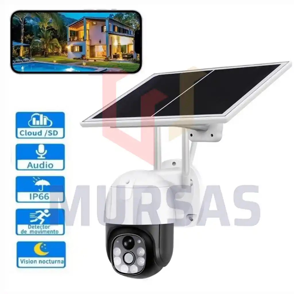 Camara Solar Vigilancia 24/7 Sim Card 4g Resiste Agua Y Sol