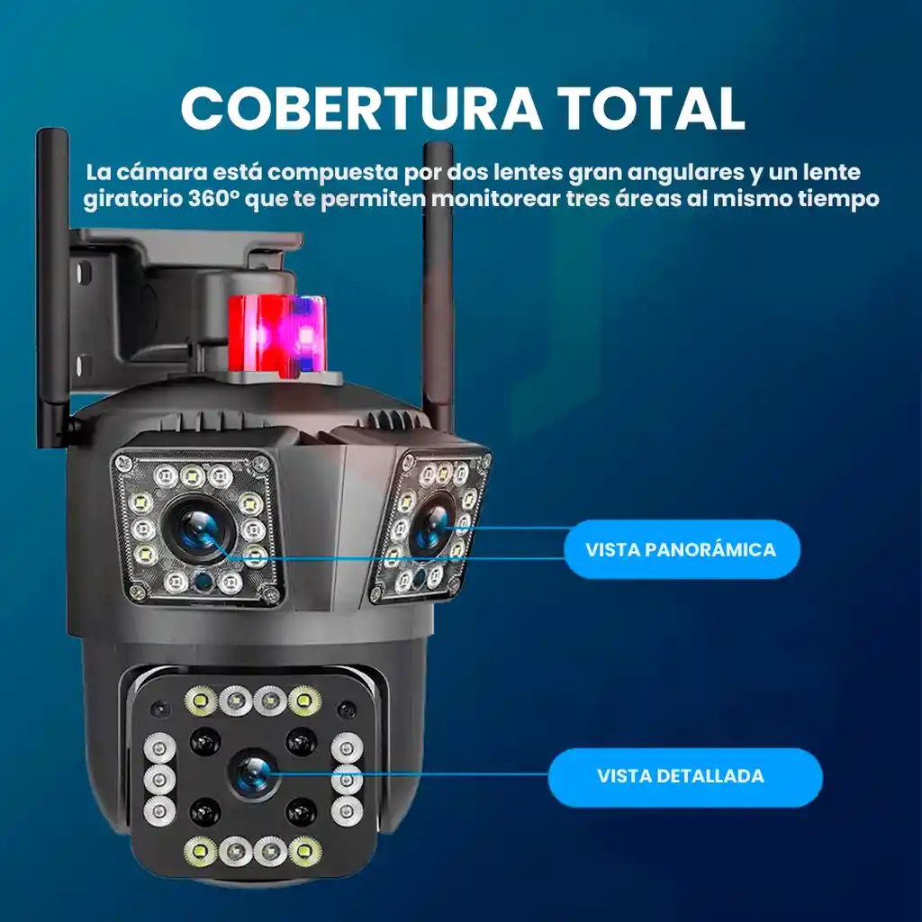 Cámara Triple Lente Full Hd Conexión 4g Sim Card 1080p