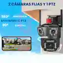 Cámara Exterior 1080p 3 En 1 Lente Triple 4g Sirenas Alarma