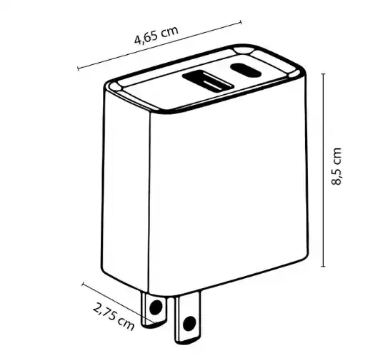 Cargador Doble Usb Y Tipo C Iphone Android Dos Puertos Entradas