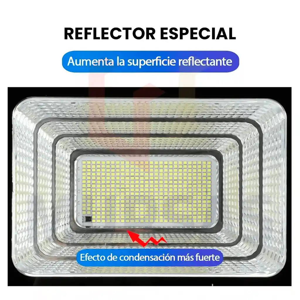 Reflector Led 400w Control Luz Blanca Exterior + Panel Solar