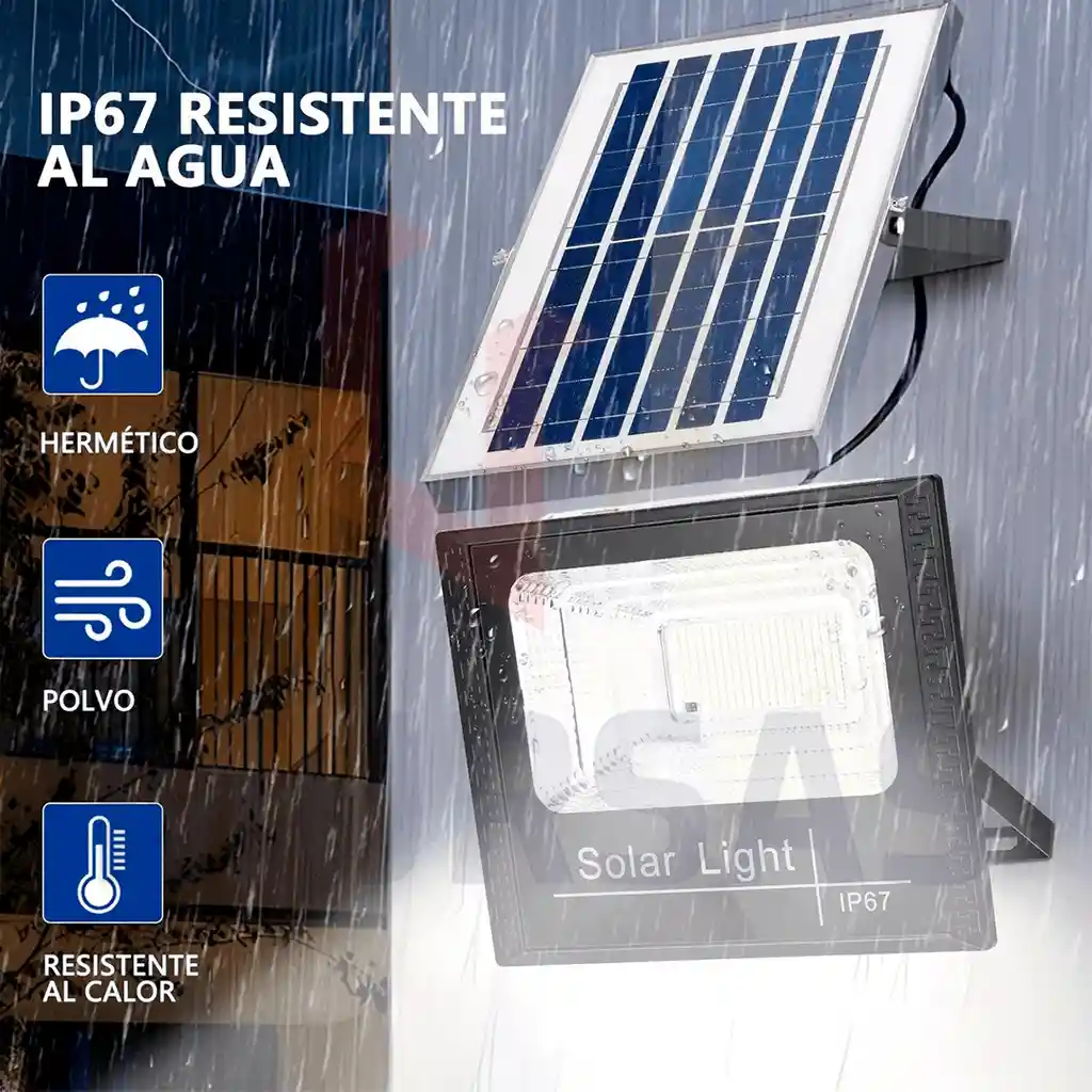 Reflector Solar Exterior 400w Led Lámpara Con Panel Solar