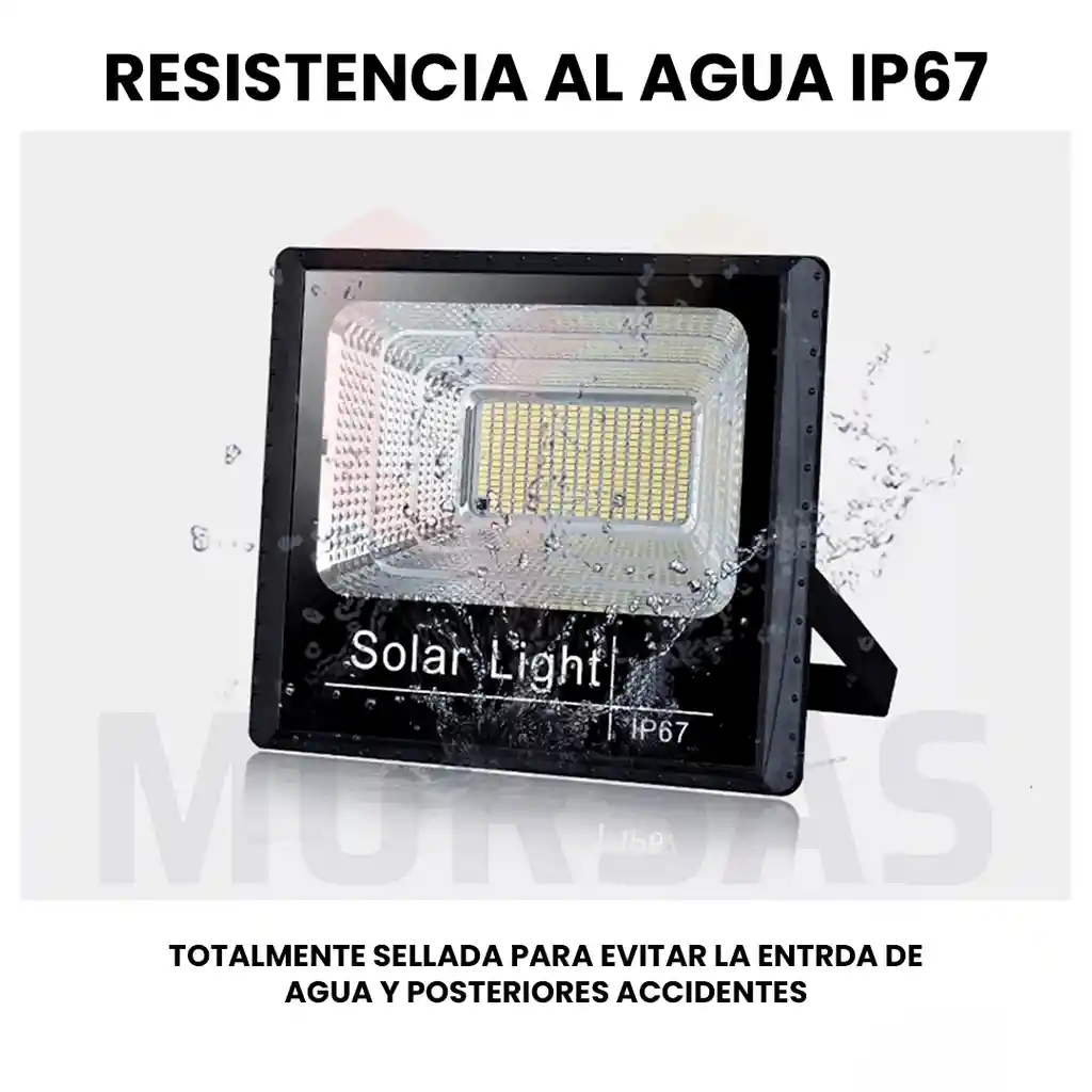 Reflector Solar Exterior 400w Led Lámpara Con Panel Solar