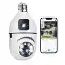 Camara Bombillo 2 Lentes Wifi Hd Vigilancia 360° Giratoria