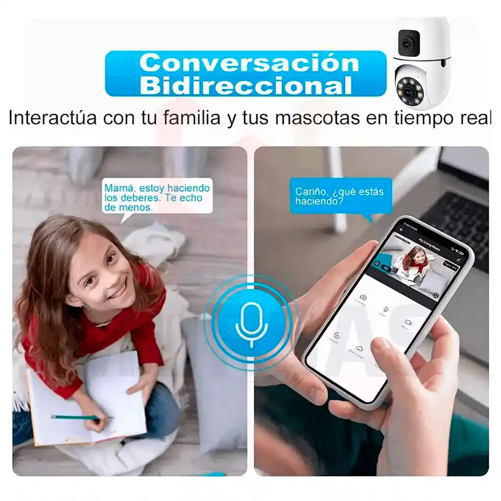 Camara Bombillo 2 Lentes Wifi Hd Vigilancia 360° Giratoria