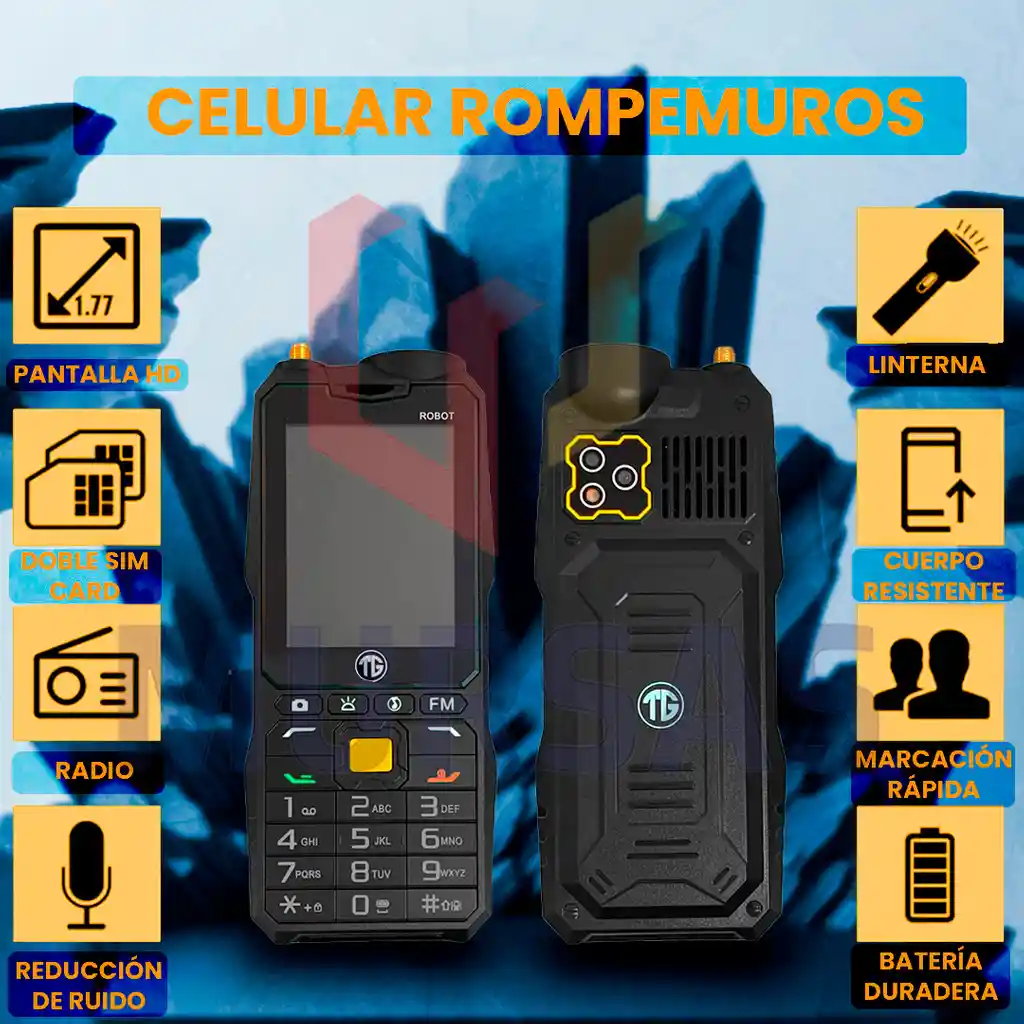 Celular A Prueba De Golpes Dual Sim + Antena Señal Fuerte