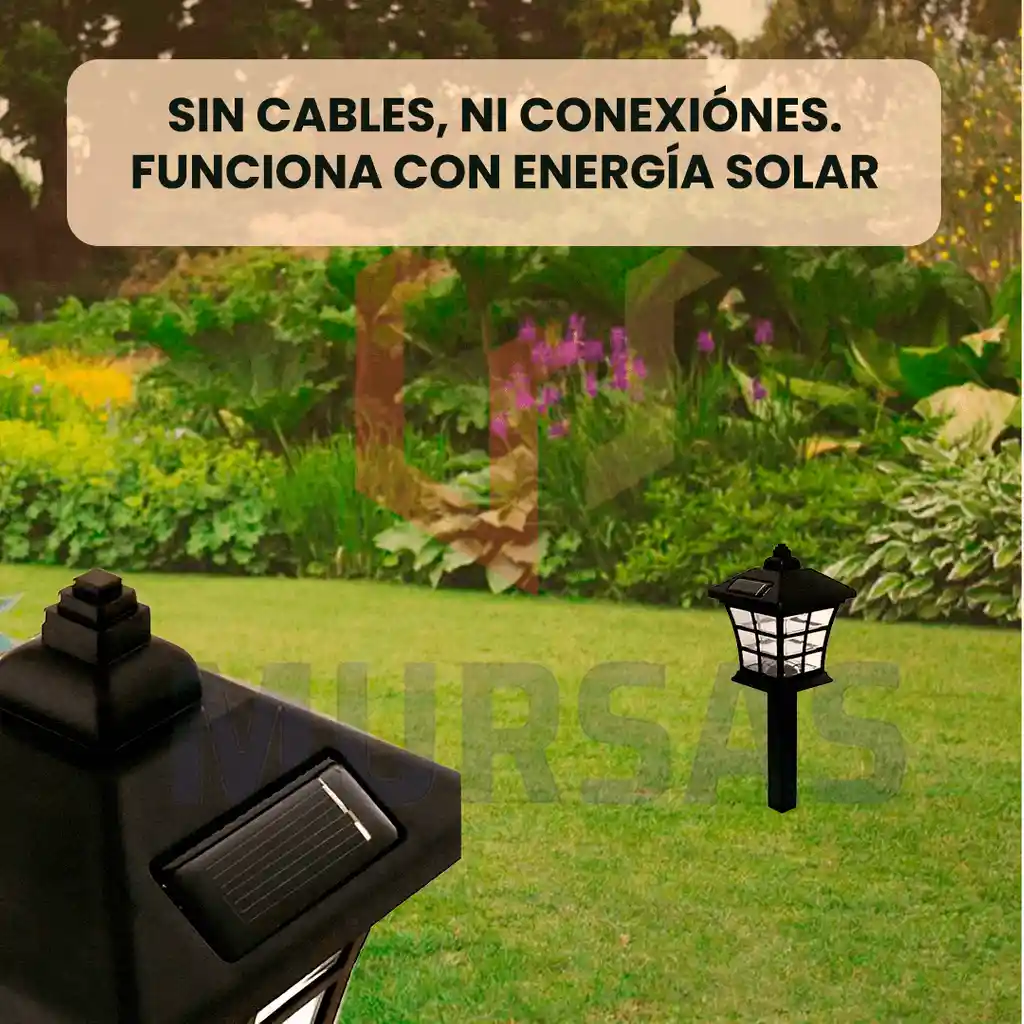 Farol Solar Lámpara Estaca Led Impermeable Exteriores