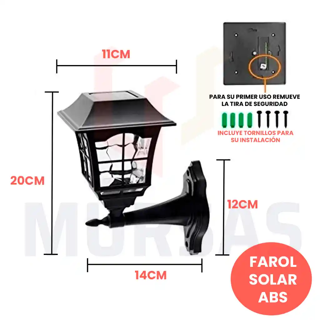 Farol De Pared Impermeable Solar Para Exteriores