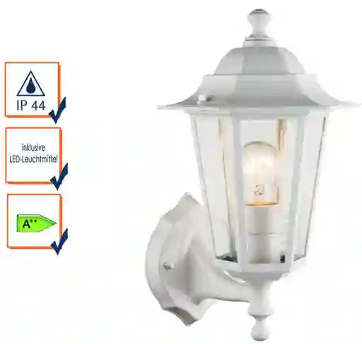 Lámpara Farol De Pared Para Exteriores Blanco