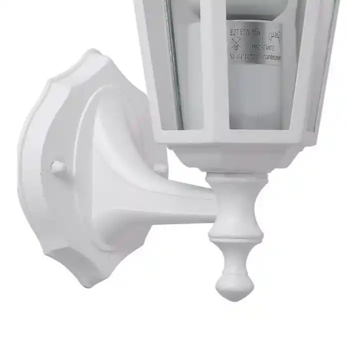 Farol De Pared Para Exteriores Blanco Aluminio Iluminación