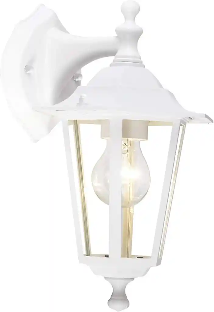 Lámpara Farol De Pared Blanco Para Exteriores Aluminio