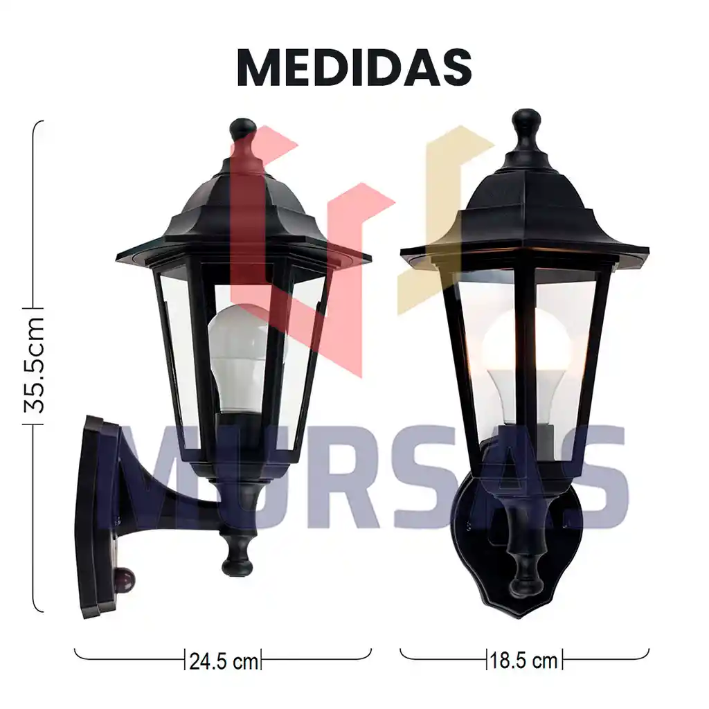 Farol Pared Lampara Para Exteriores Resistente Sol Y Agua