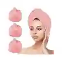 Toalla De Microfibra Turbante Para El Cabello Rosado