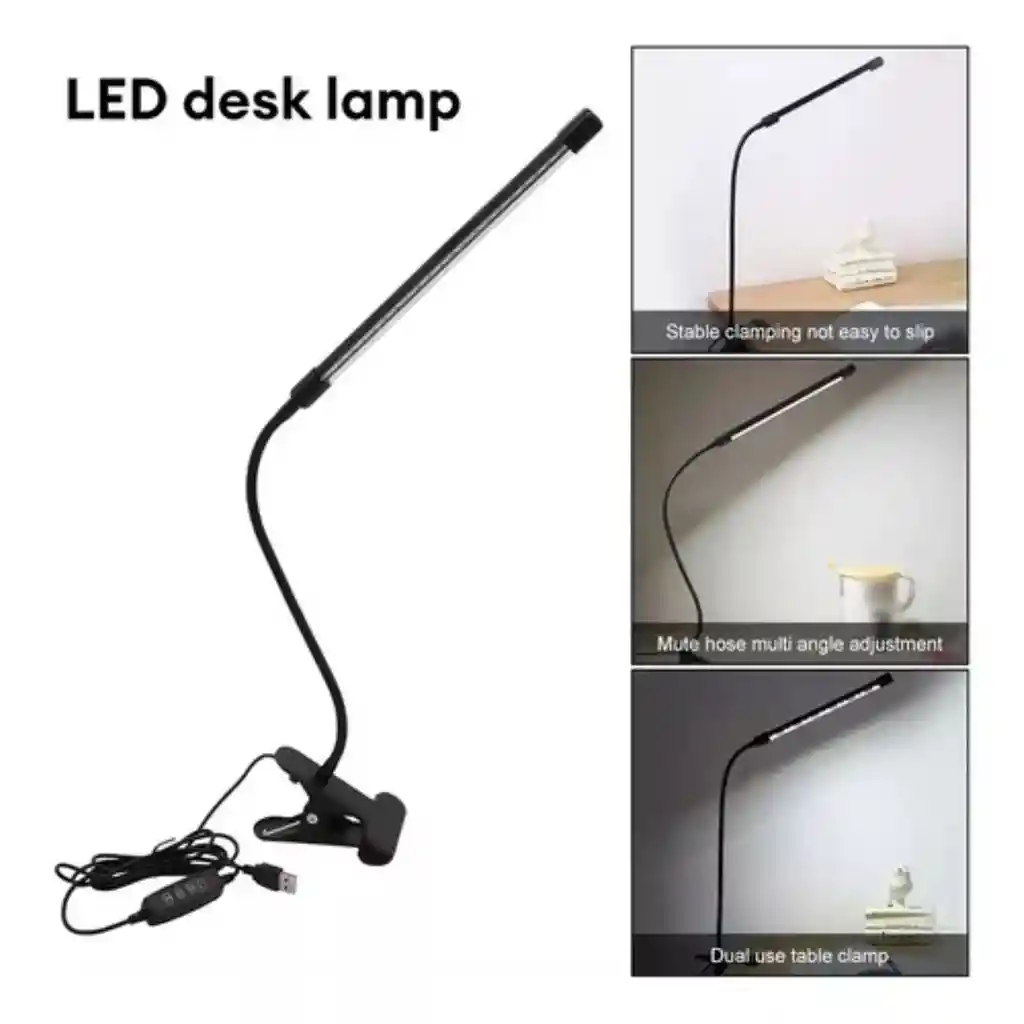 Lampara De Mesa Escritorio Led Flexible Con Adaptador Usb