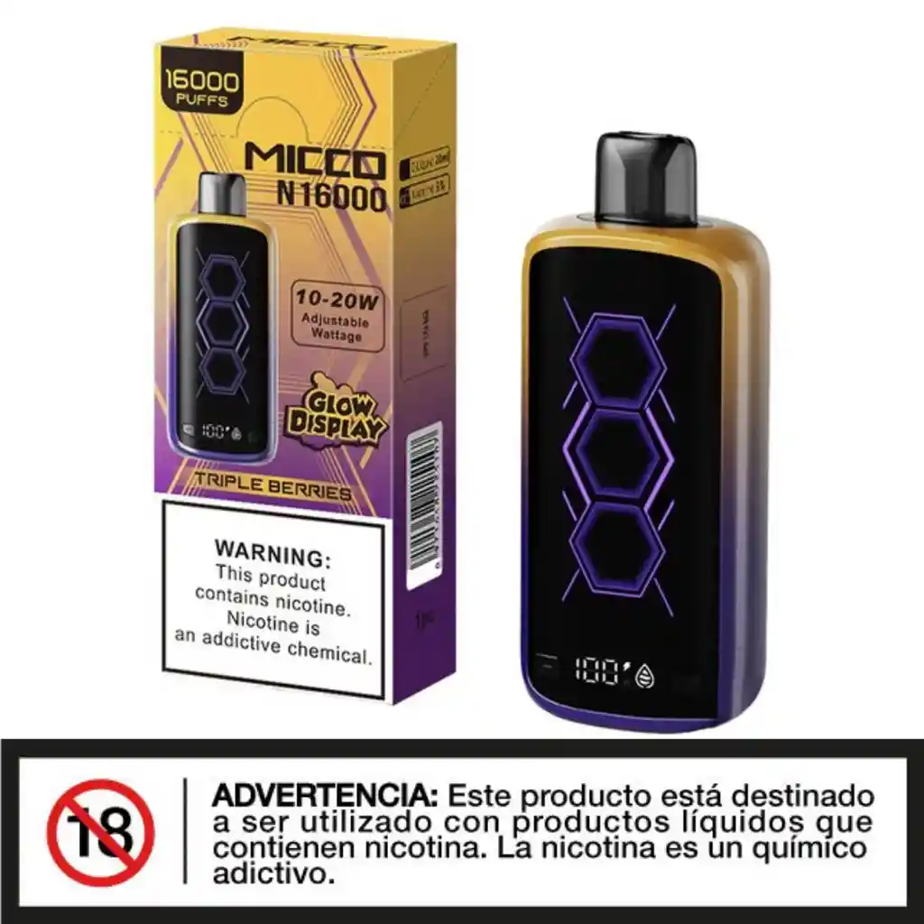 Desechable Micco 16000puff - Triple Berries