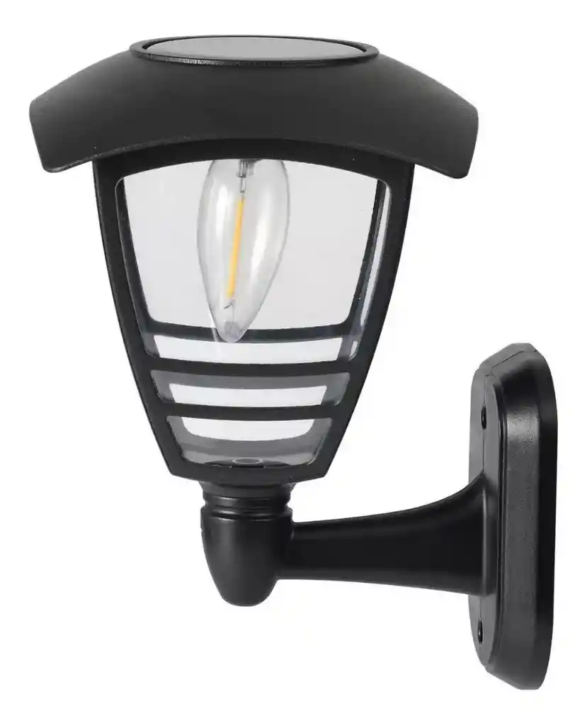 Farol Solar Pared Lampara Para Exterior Luz Led Calida